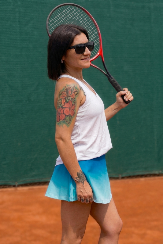 Falda Igga Celeste Blanco